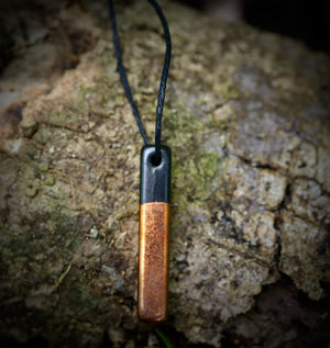 Half Copper-Coated Shungite Pendant