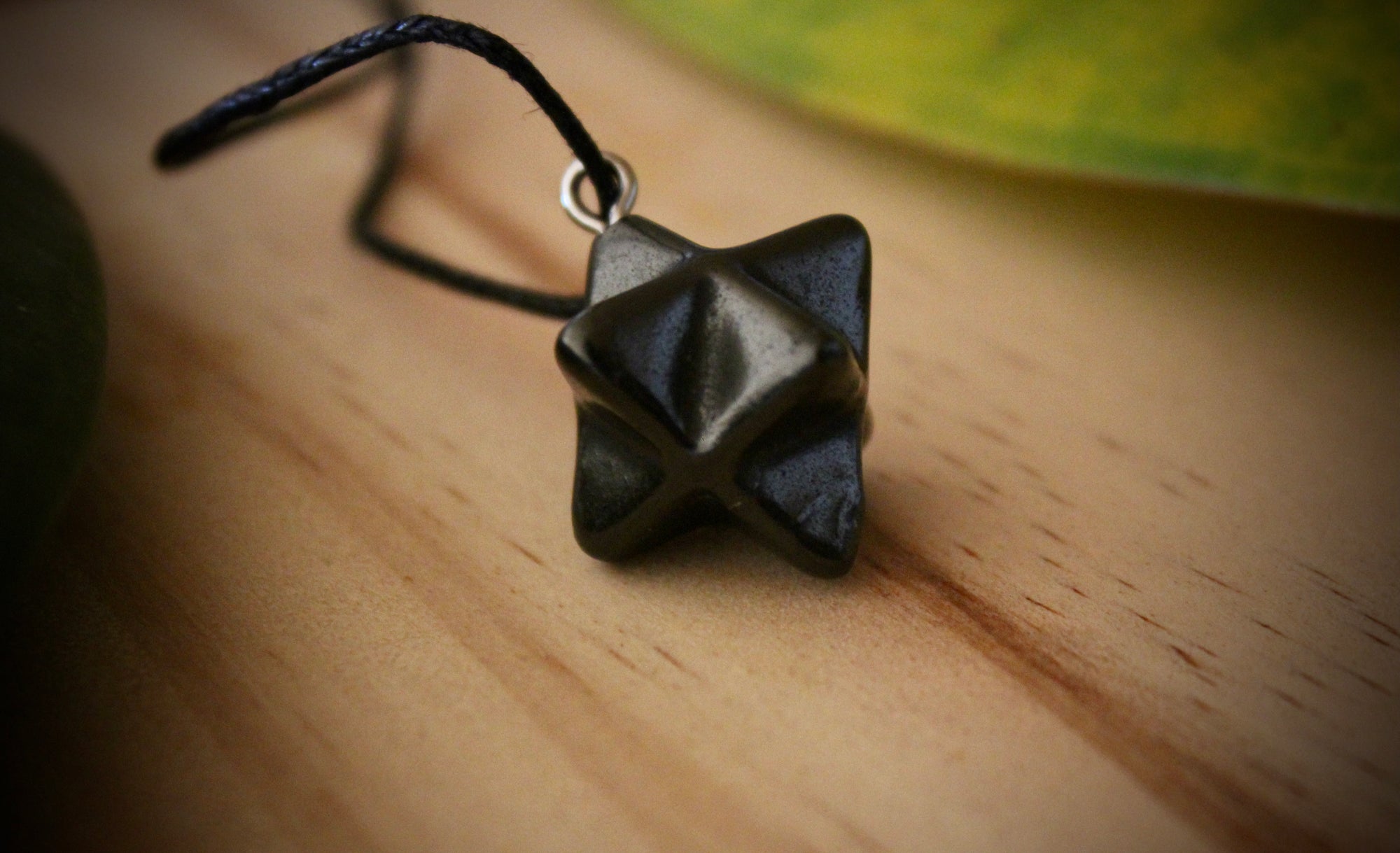 Merkaba Shungite Pendant (1.5cm), handcrafted from genuine shungite stone.