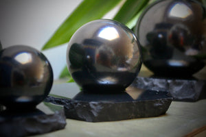 Shungite Spheres with Stand