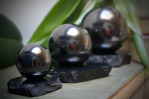 Shungite Spheres with Stand