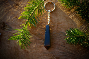 Pendulum-shaped Shungite keychain designed for grounding and divination, providing protection and clarity