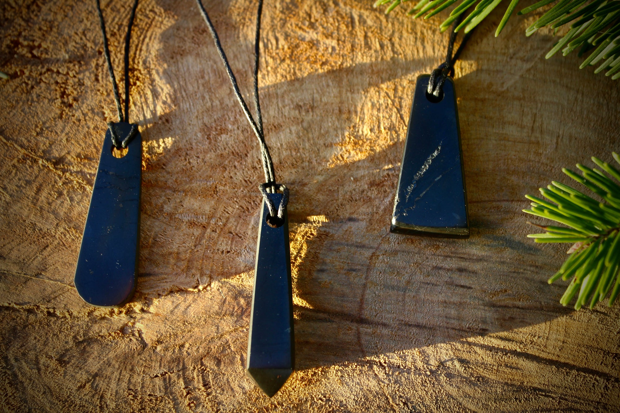 Shungite Elongated Pendants Collection