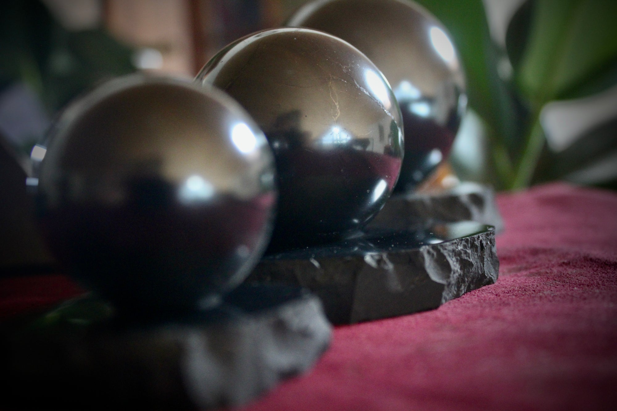 Shungite Spheres with Stand